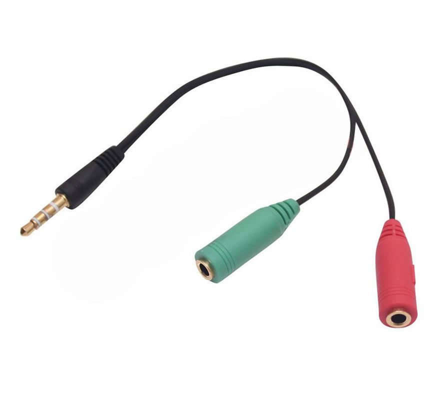 TRRS 3.5 mm (M) to TRS 3.5mm (F) and TS 3.5mm (F) adapter